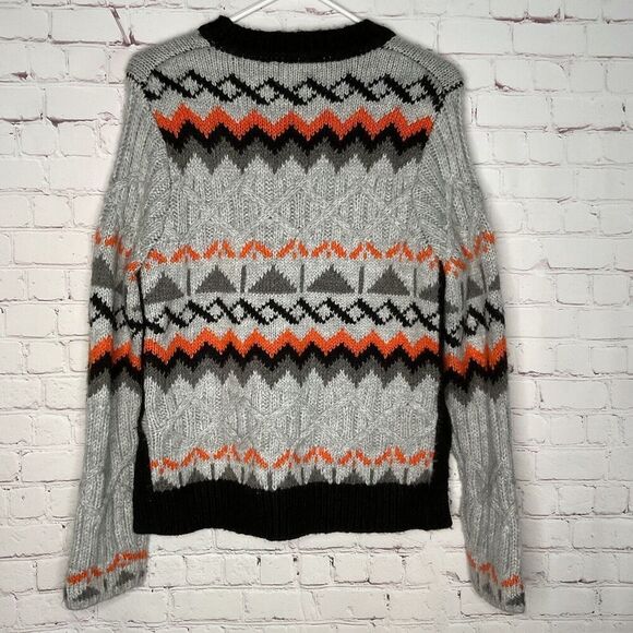 Magaschoni Tribal Sweater Womens Medium Crew Cable Pullover Aztec Southwestern - Picture 5 of 9